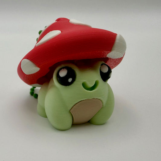 Frog Friend Fidget Clicker with Mushroom Hat